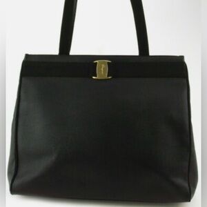 Salvatore Ferragamo EUC Vara suede and leather tote bag